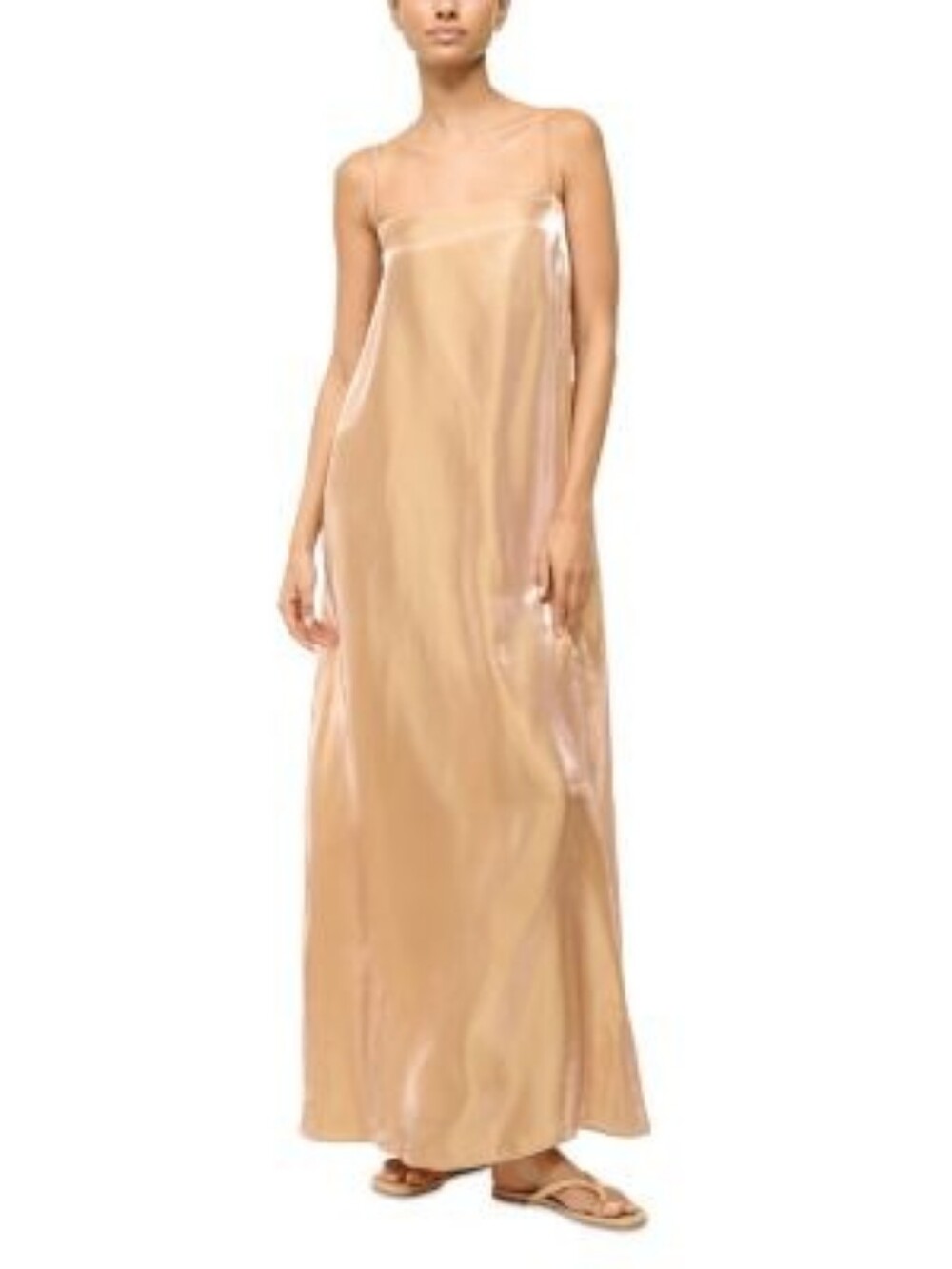 Staud Dress Delfina Rose Gold Satin Maxi Size M NEW